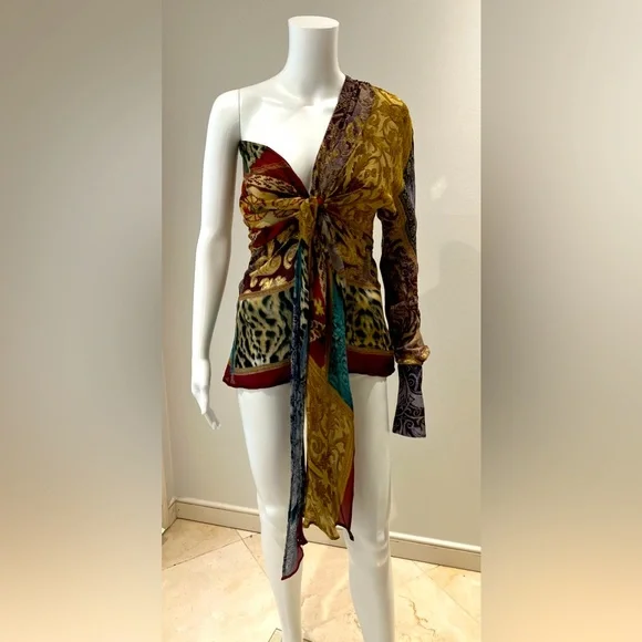 Vintage Roberto Cavalli fall 2004 Runway one-sleeve blouse - Picture 11 of 15